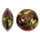 1 Murano Glass Amore Red Goldfoil & Aventurine 14mm Lentil
