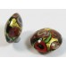 1 Murano Glass Amore Red Goldfoil & Aventurine 14mm Lentil