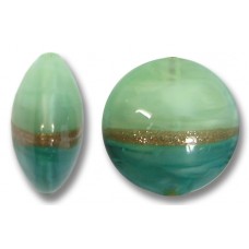 1 Murano Glass Mint/ Aquamarine Aventurine 14mm Lentil