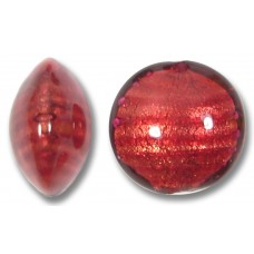 1 Murano Glass Rubino Goldfoil 14mm Lentil
