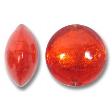 1 Murano Glass Arancio Goldfoil 14mm Lentil