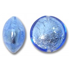 1 Murano Glass Sapphire 14mm Silverfoil Lentil