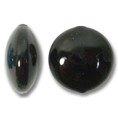1 Murano Glass Black 14mm Lentil