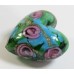 1 Murano Glass Emerald Rose Green Gold Aventurine 20mm Heart