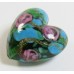 1 Murano Glass Emerald Rose Green Gold Aventurine 20mm Heart