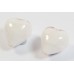 2 Murano Glass 12mm Hearts Soft Pink White Core 