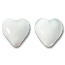 2 Murano Glass 12mm Hearts Crystal White Core 