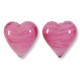 2 Murano Glass 14mm Hearts Rosa White Core 2 Murano Glass 14mm Hearts Rosa White Core