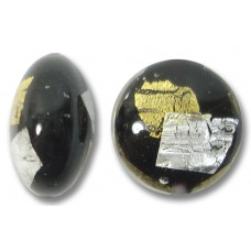 1 Murano Glass Midnight Treasure 14mm Lentil Bead