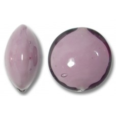 1 Murano Glass Amethyst over White Core 14mm Lentil Bead