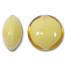 1 Murano Glass Light Topaz over White Core 14mm Lentil Bead