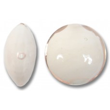 1 Murano Glass Pale Pink over White Core 14mm Lentil Bead