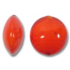 1 Murano Glass Arancio over White Core 14mm Lentil Bead