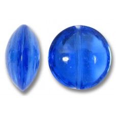 1 Murano Glass Sapphire 14mm Lentil Bead 1 Murano Glass Sapphire 14mm Lentil Bead