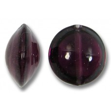 1 Murano Glass Dark Amethyst 14mm Lentil Bead