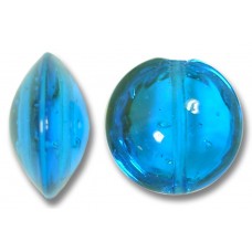 1 Murano Glass Dark Aquamarine 14mm Lentil Bead