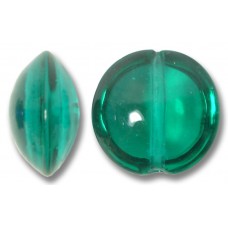 1 Murano Glass Verde Marino 14mm Lentil Bead