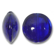 1 Murano Glass Cobalt Blue 14mm Lentil Bead