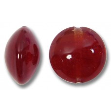 1 Murano Glass Dark Ruby 14mm Lentil Bead