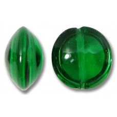 1 Murano Glass Emerald 14mm Lentil Bead