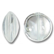 1 Murano Glass Crystal Clear 14mm Lentil Bead