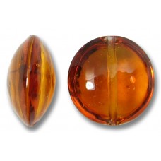 1 Murano Glass Dark Topaz 14mm Lentil Bead
