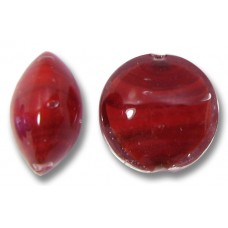 1 Murano Glass True Ruby Core 14mm Lentil Bead