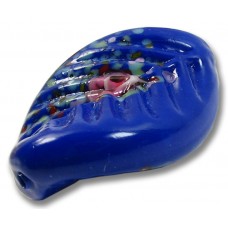1 Murano Glass Cobalt Blue 30mm Elica Twist and Ridged Bead