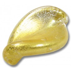 1 Murano Glass Goldfoiled 30mm Elica Twist Bead