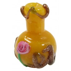 1 Murano Glass 22mm Yellow Bottle Bead