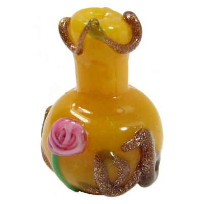 1 Murano Glass 22mm Yellow Bottle Bead