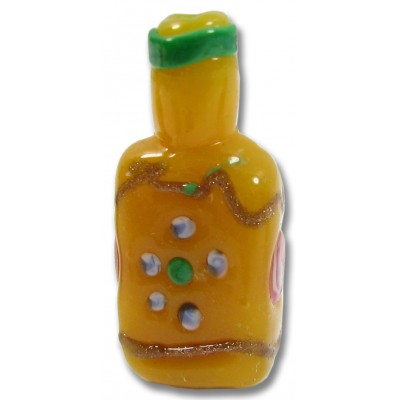 1 Murano Glass 22mm Yellow Bottle Bead - Flat