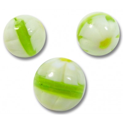 10 Murano Glass Lime and White Millefiore 8mm Beads 