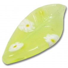 1 Murano Glass Lemon Sherbert Millefiore 46mm  Ruffle Bead 