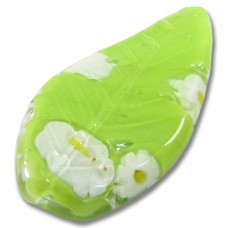 1 Murano Glass Lime Sherbert Millefiore 46mm Ruffle Bead 