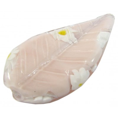 1 Murano Glass Pink Sherbert Millefiore 46mm Ruffle Bead 