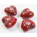 1 Murano Glass Deep Red with Rose 30mm Heart
