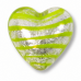 1 Murano Glass Silver Foiled with Peppermint Spiral 18mm Heart 1 Murano Glass Silver Foiled with Peppermint Spiral 18mm Heart