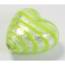 1 Murano Glass Silver Foiled with Peppermint Spiral 18mm Heart