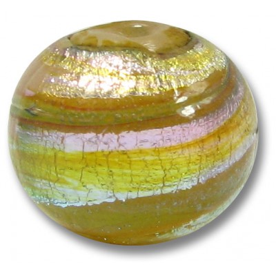 1 Murano Glass Multicolour Silverfoil over White Core Round 18mm Bead 1 Murano Glass Multicolour Silverfoil over White Core Round 18mm Bead