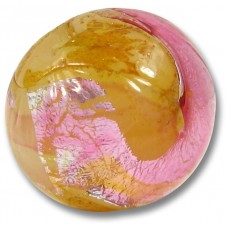 1 Murano Glass Multicolour Silverfoil over White Core Round 18mm Bead