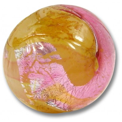 1 Murano Glass Multicolour Silverfoil over White Core Round 18mm Bead 1 Murano Glass Multicolour Silverfoil over White Core Round 18mm Bead