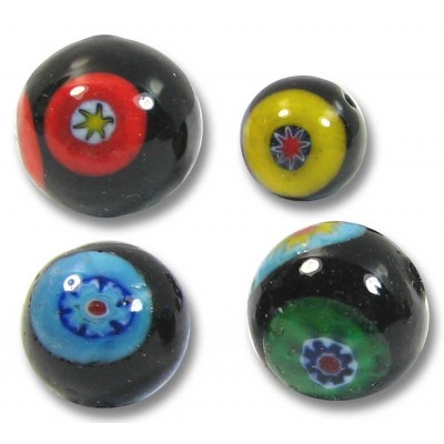 10 Murano Glass Multicoloured Millefiore 10mm Beads 