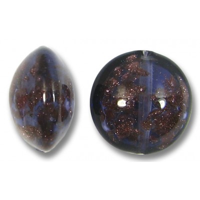 1 Murano Glass Aventurine Purple Velvet 14mm Lentil