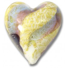1 Murano Glass Violet/ Amethyst 20mm Goldfoiled Heart