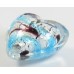 1 Murano Glass Amethyst/ Aqua with White Goldfoil 20mm Cased Heart