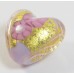 1 Murano Glass Latticino Millefiore 20mm Heart Rose 24kt Gold Foiled