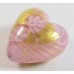 1 Murano Glass Latticino Millefiore 20mm Heart Rose 24kt Gold Foiled