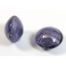 1 Murano Glass White Gold Foiled Purple Velvet 10mm Lentil