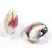 1 Murano Glass Purple Velvet/ Ruby 14mm White Goldfoiled Lentil